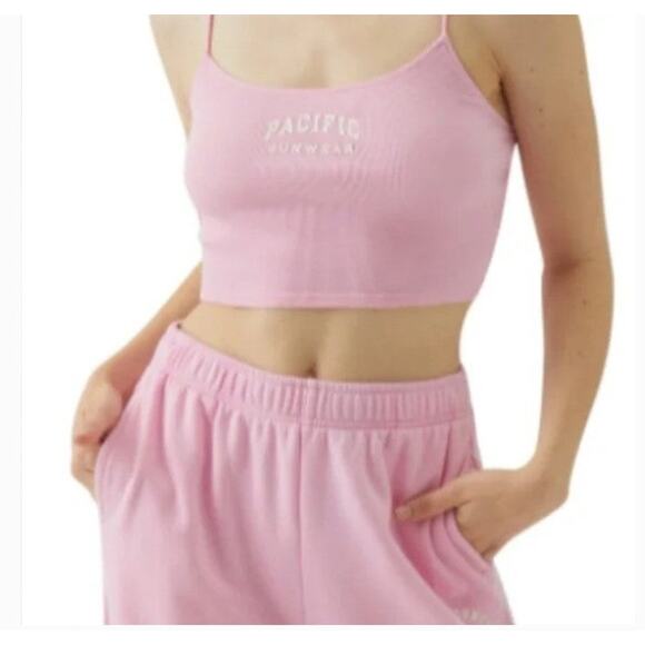 NWT Pacsun Pacific Sunwear Cami Tank Crop Top Pink Size XL - Picture 1 of 6